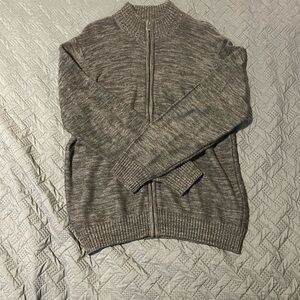 Men's Zip-Up Sweater in Charcoal Gray